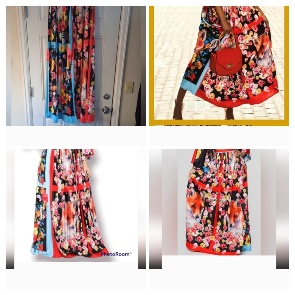 Fashion NOVA Pleated Multi Colors MAXI Skirt SZ MEDIUM